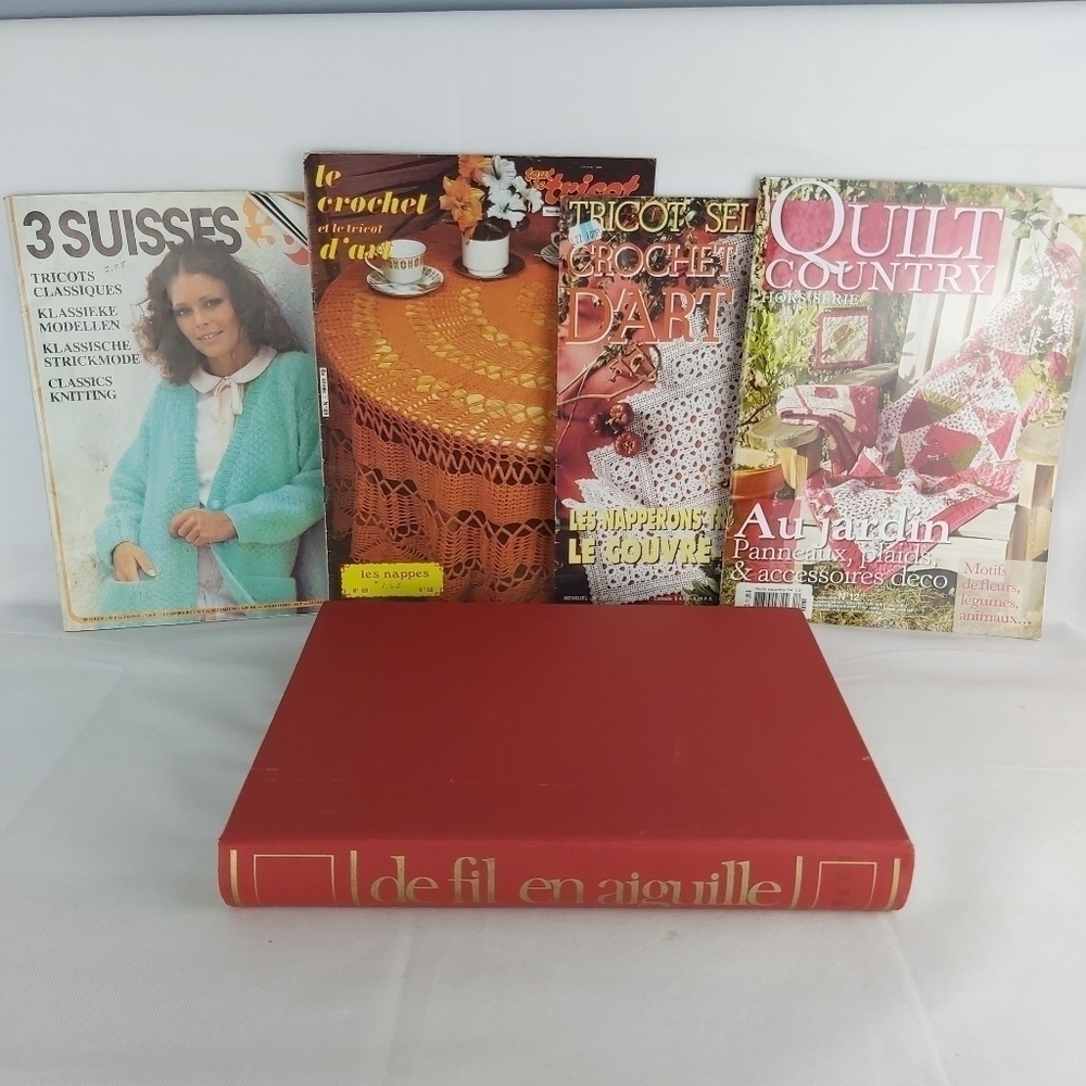 𝅺Vintage tricot De Fil en Aiguille environ 20 magazines et plus Art Quilt Knit